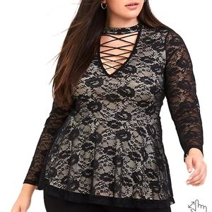 Torrid Lattice Lace Top
